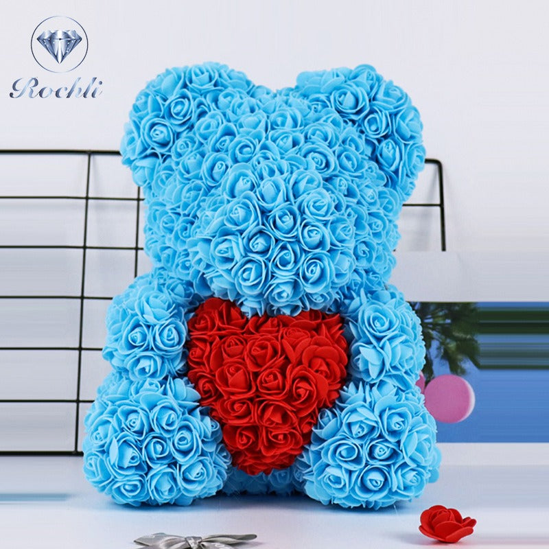 Heart hugging rose bear simulation bouquet as a birthday gift for teddy bears