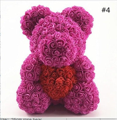 Heart hugging rose bear simulation bouquet as a birthday gift for teddy bears