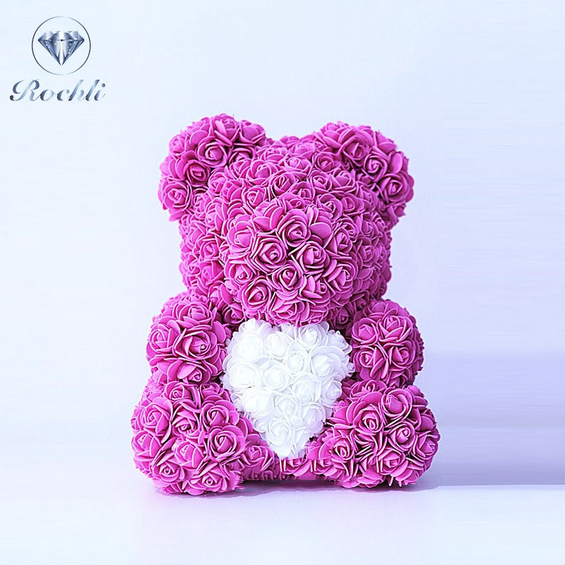 Heart hugging rose bear simulation bouquet as a birthday gift for teddy bears