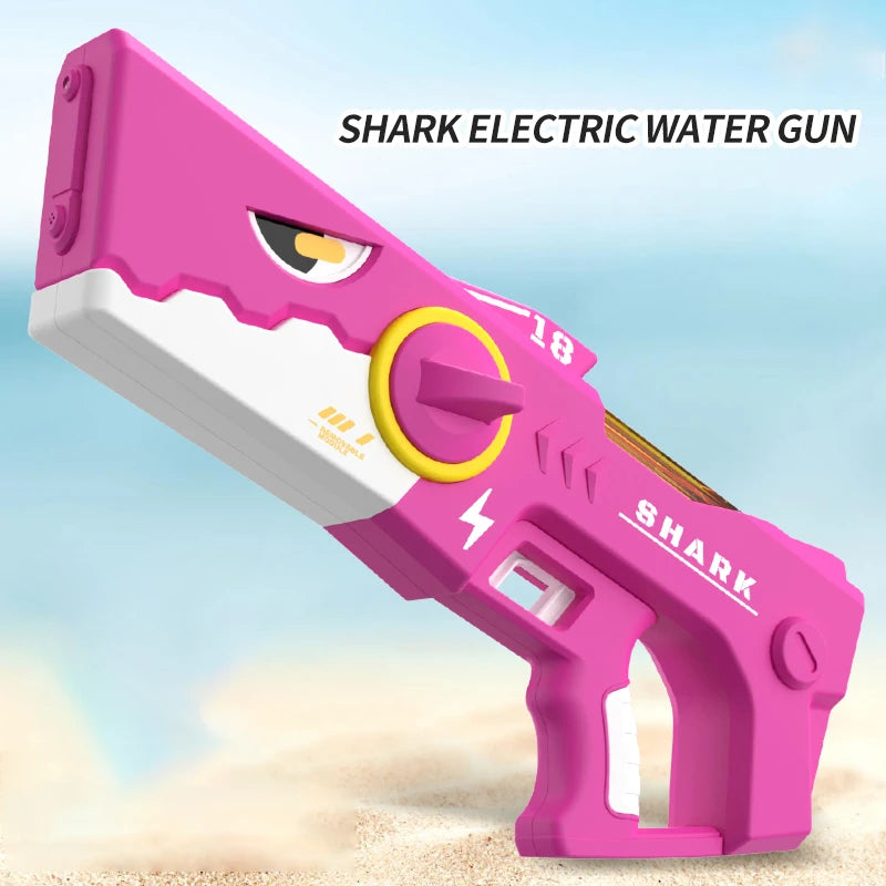 Shark Electric Water Gun Large Capacity Automatic Water Absorption Water Gun Continuous Firing Watergun Summer Pool Play Toy