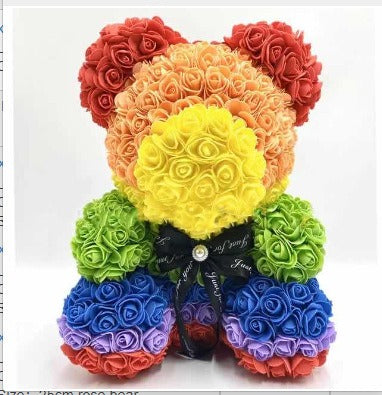 Heart hugging rose bear simulation bouquet as a birthday gift for teddy bears