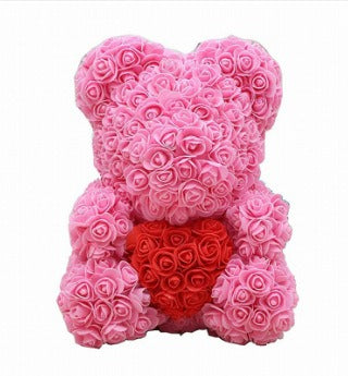 Heart hugging rose bear simulation bouquet as a birthday gift for teddy bears