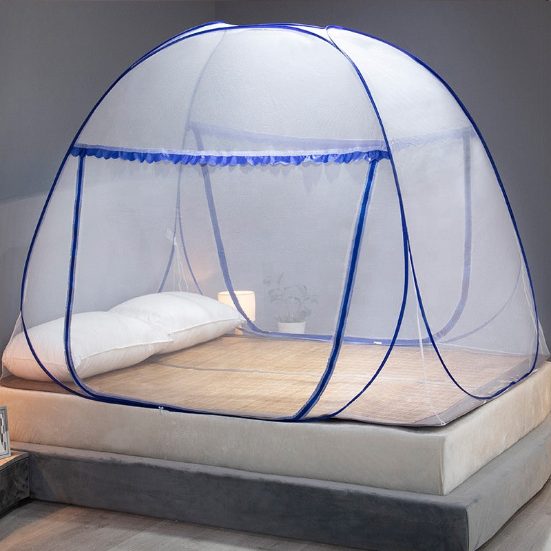 Mongolian bag mosquito net installation-free steel wire bottomless folding single-door magic mosquito net Mosquito net