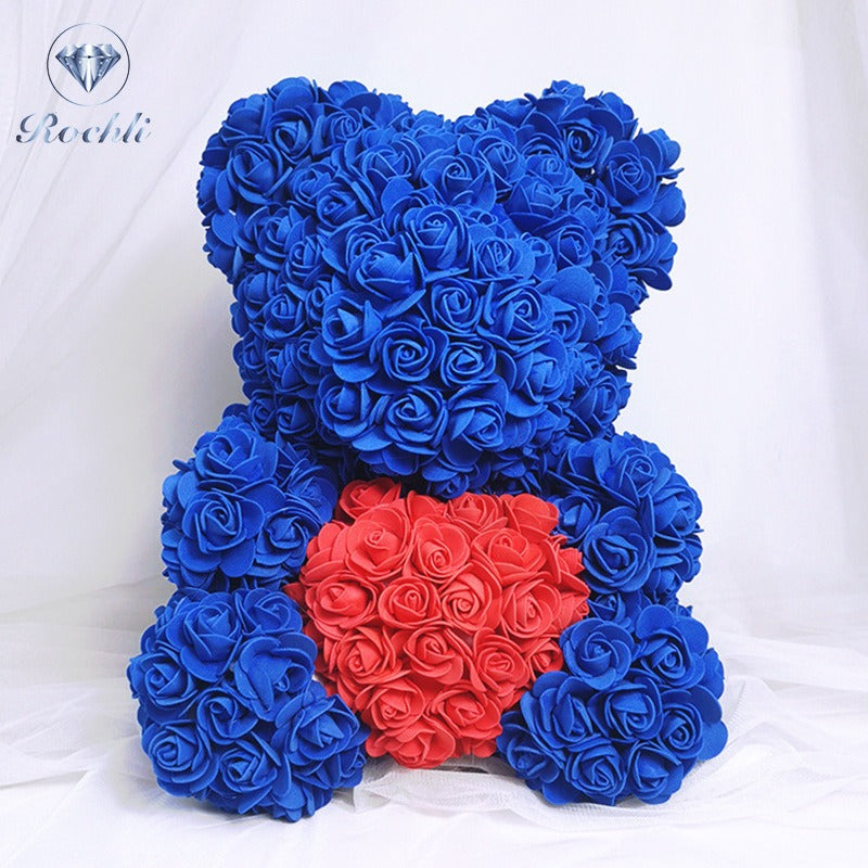 Heart hugging rose bear simulation bouquet as a birthday gift for teddy bears