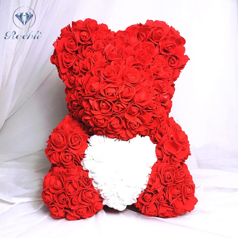 Heart hugging rose bear simulation bouquet as a birthday gift for teddy bears
