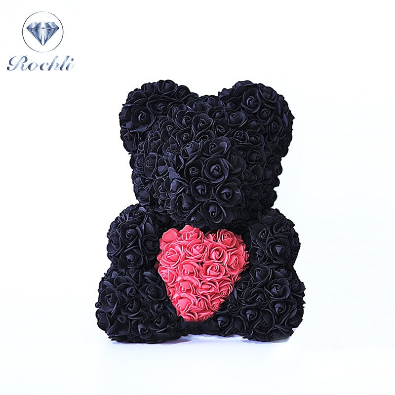Heart hugging rose bear simulation bouquet as a birthday gift for teddy bears