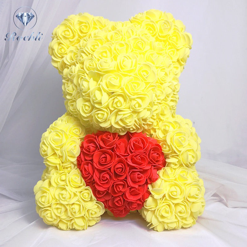Heart hugging rose bear simulation bouquet as a birthday gift for teddy bears