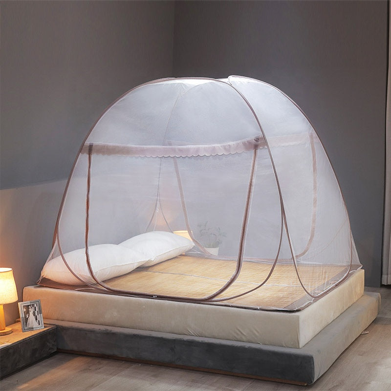 Mongolian bag mosquito net installation-free steel wire bottomless folding single-door magic mosquito net Mosquito net