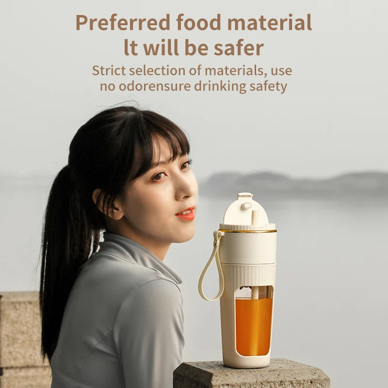 340ML portable Juicer Wireless with straw Electric Blender for juice milkshake cube food supplement Smoothie Mixer
