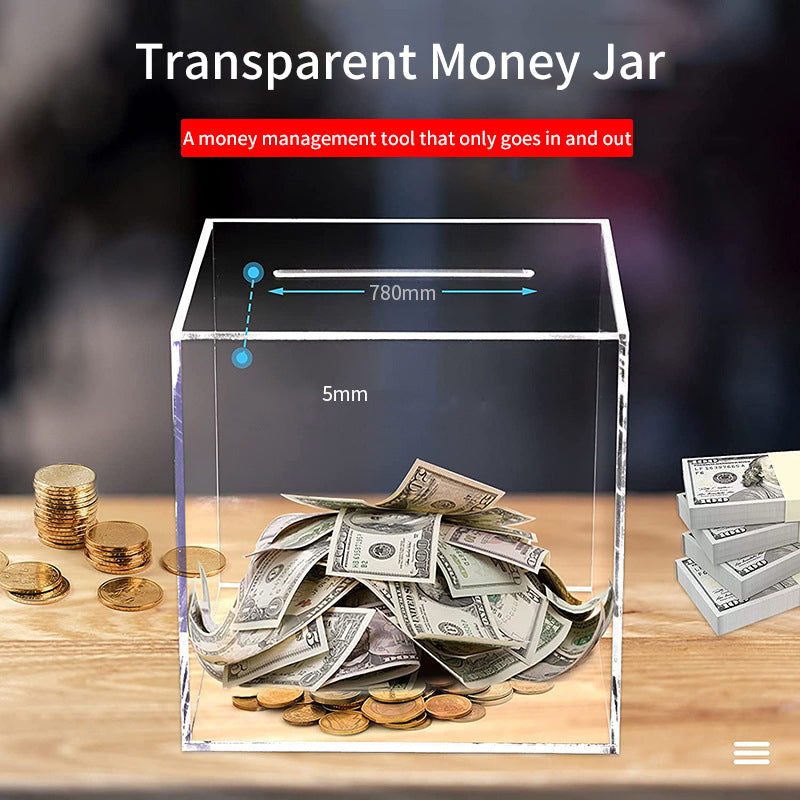 Transparent Money Jar Gift Creative Children's Gifts Cartoon Money Storage Transparent Acrylic Money Jar