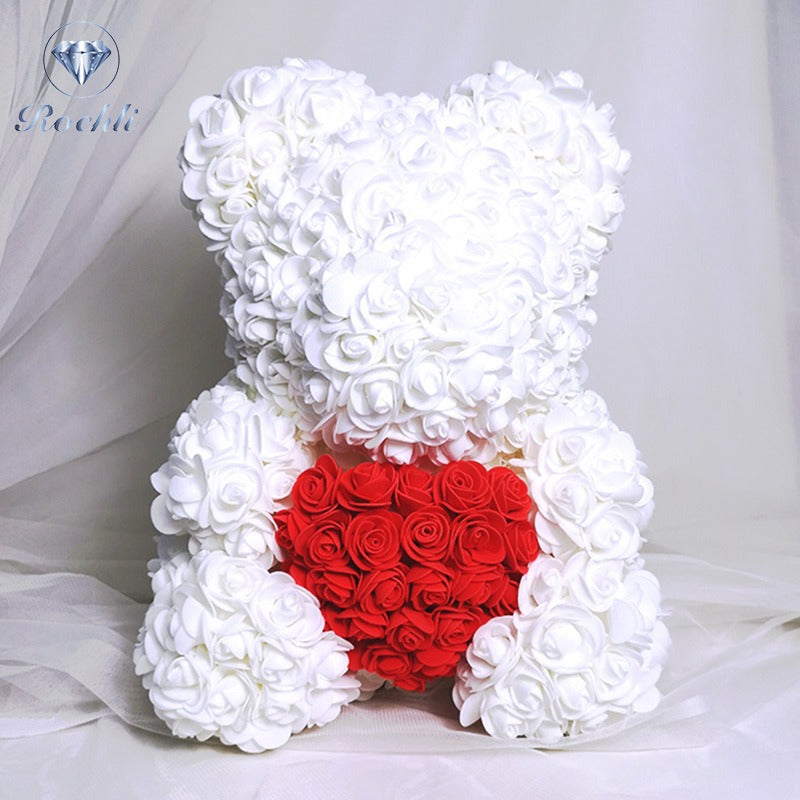 Heart hugging rose bear simulation bouquet as a birthday gift for teddy bears